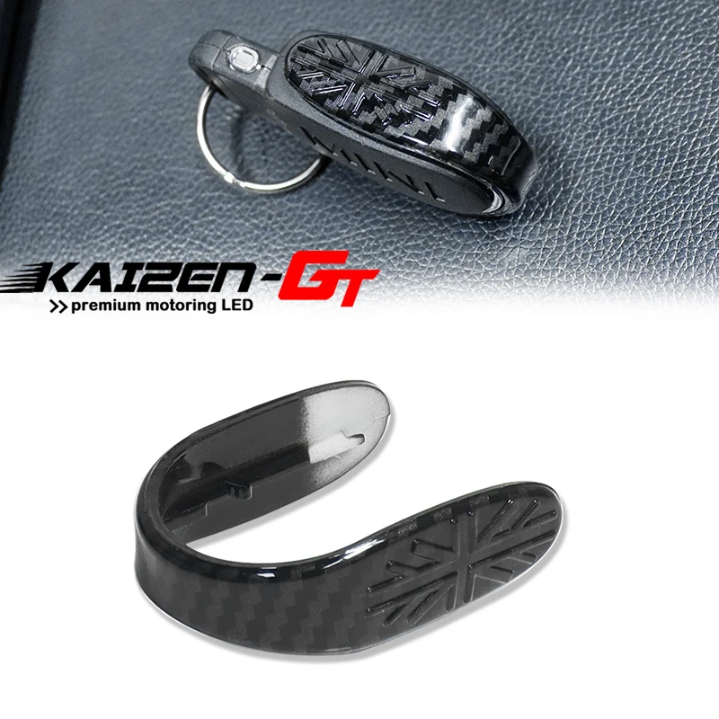 3D Union Jack Design Carbon Fiber Style Key Cover Key Fob Case Shell For MINI Cooper 3rd Gen F55 F56 F57 2nd Gen F60 Countryman