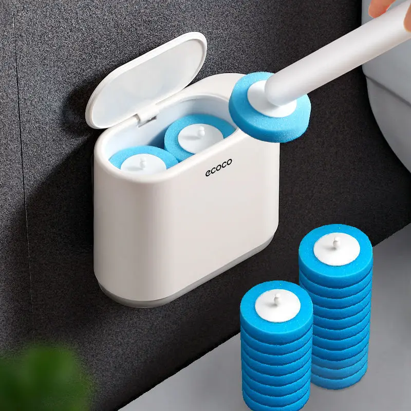 

Disposable Toilet Brush Wall-Mounted No Dead Angle Cleaning Brush Can Throw Away Toilet Cleaning Tool Bathroom Accessories