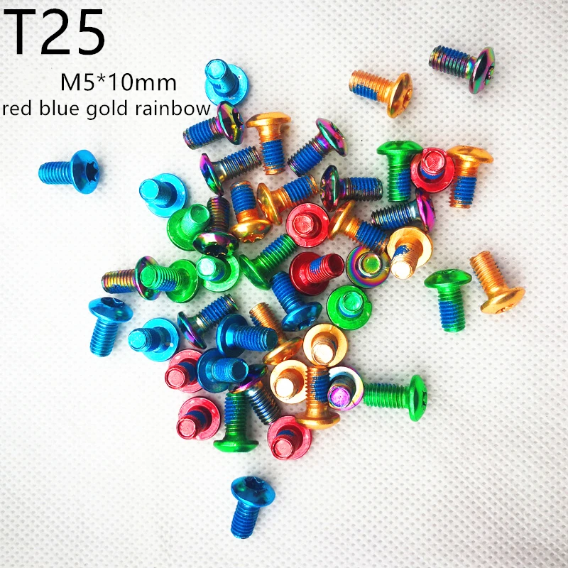 

12 Pcs/lot steel Bolts M5x10mm Screw Bolt for Disc Brake Rotors Mountain Bike & Road Bike T25 Torx Head Bicycle disc