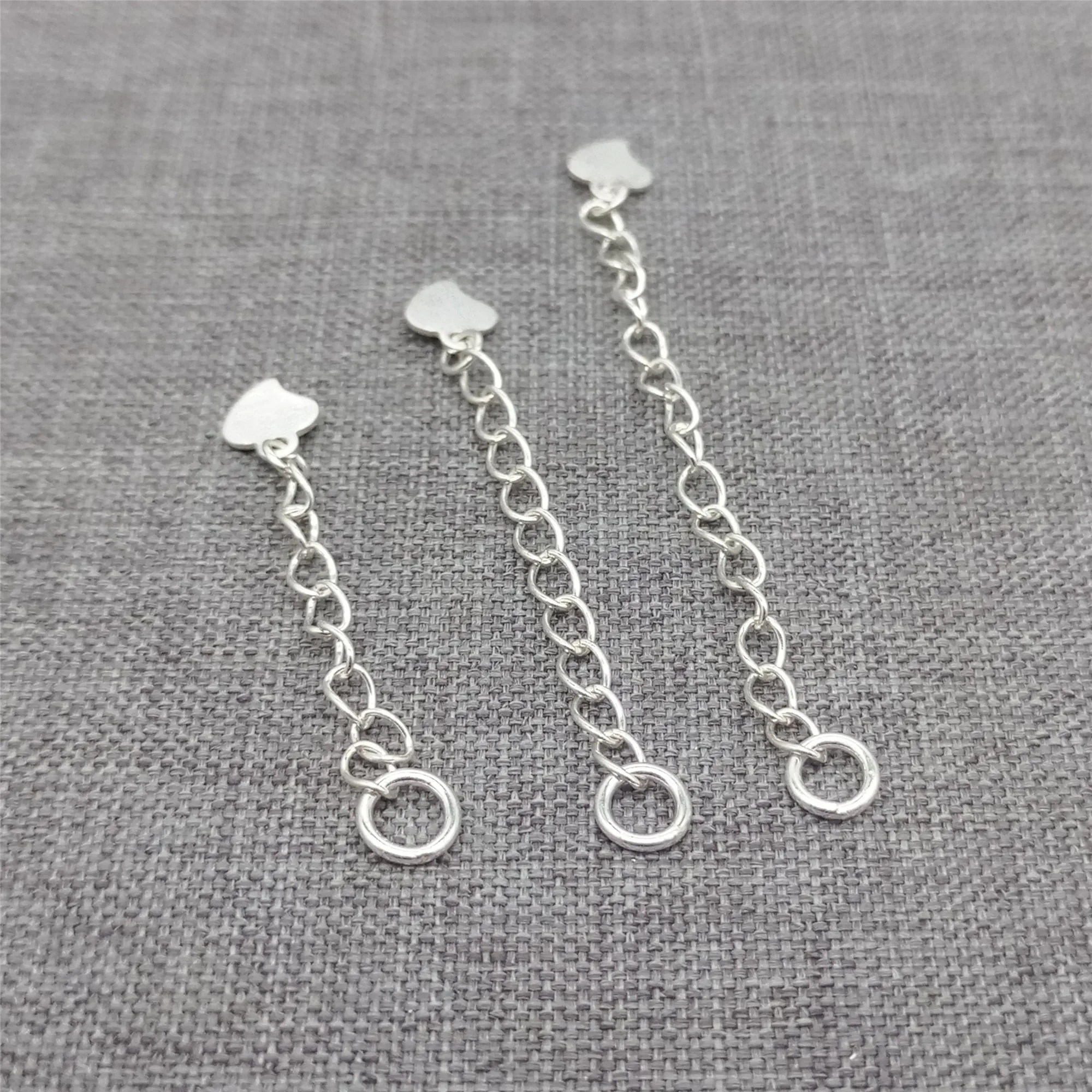 10 stücke von 925 Sterling Silber Herz Verlängerung Ketten Extender Kette für Halskette 32mm 40mm 52mm