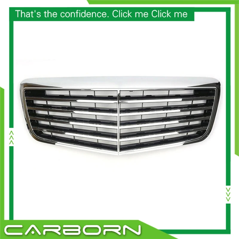 2007-2009 For Mercedes Benz E-Class W211 Grill ASSY Style Black/Silver ABS Plastic Front Racing Grille Replacement Style