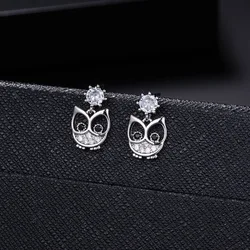 New Hot Fashion 925 Sterling Silver Owl Earrings for Women Girls Gift Fashion Statement Jewelry cute earrings