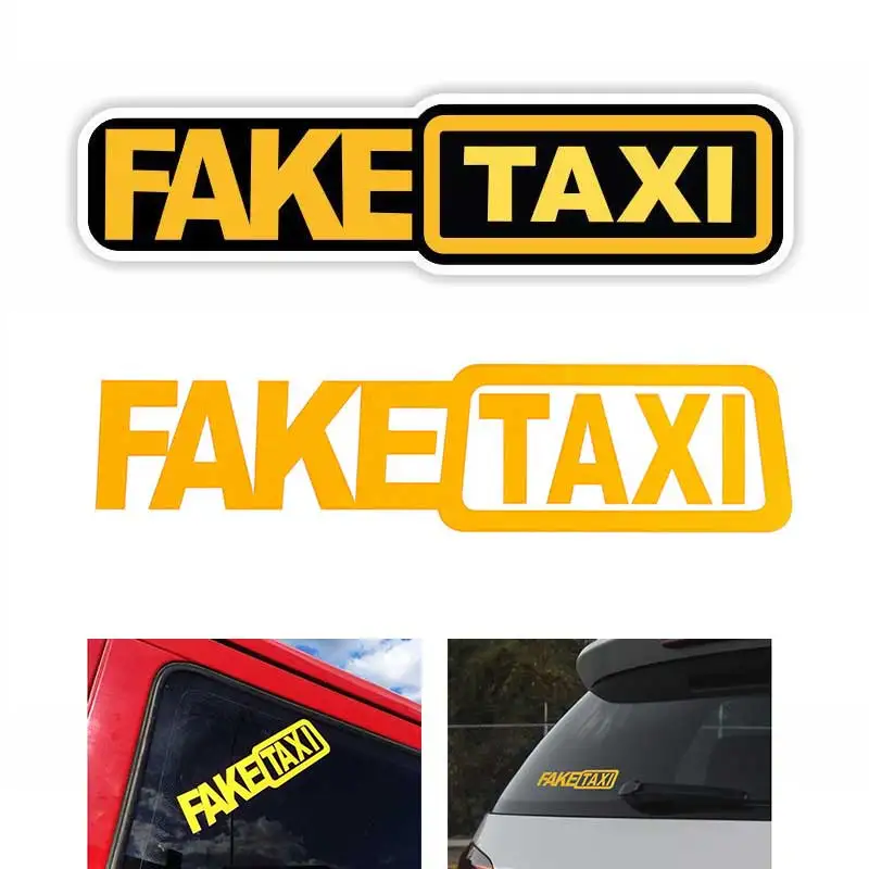 FAKE TAXI Светоотражающая автомобильная наклейка на окно Ван Виниловая наклейка Самоклеящаяся эмблема Значок для Honda Toyota VW BMW Стайлинг