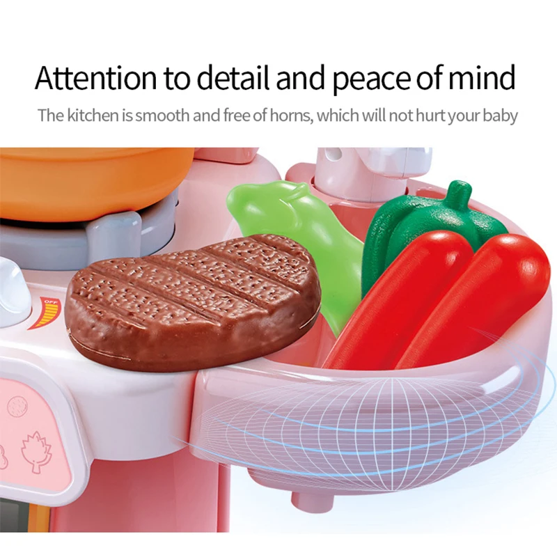 23/26Pcs Kid Kitchen Toys Simulation Kitchen Toy Spray Water Dinnerware Pretend Play Kitchen Cooking Table Set Children\'s Gift