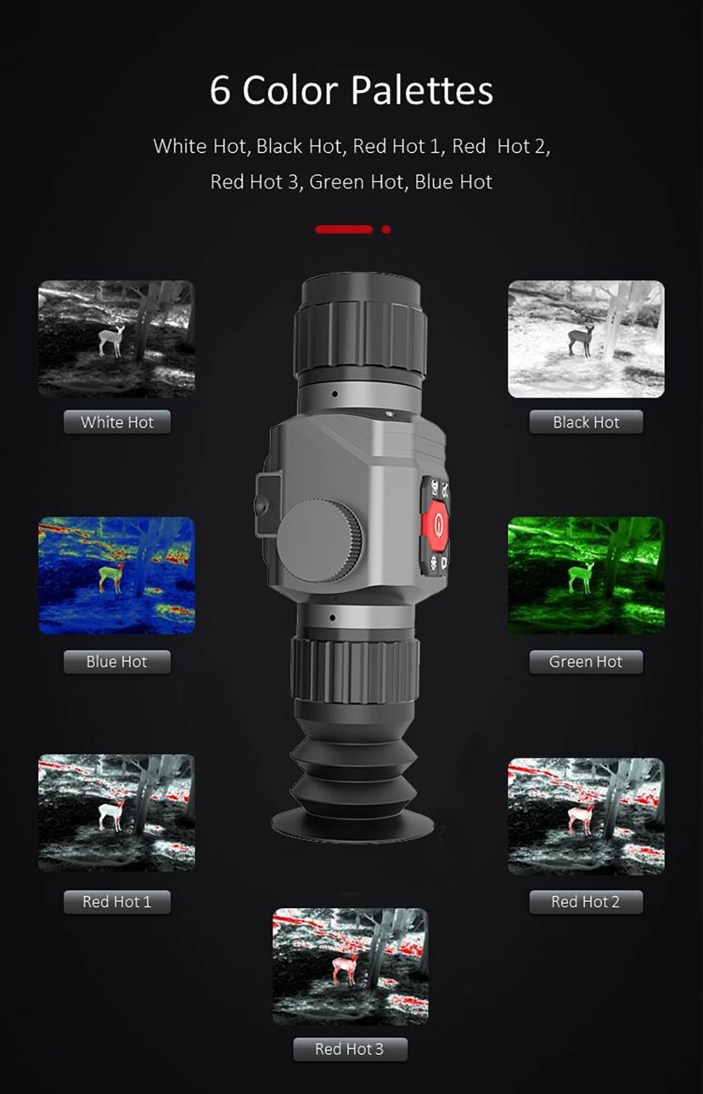 Cámara térmica para caza y HT-C8, lente infrarroja con visión nocturna, enfoque ajustable, para exteriores