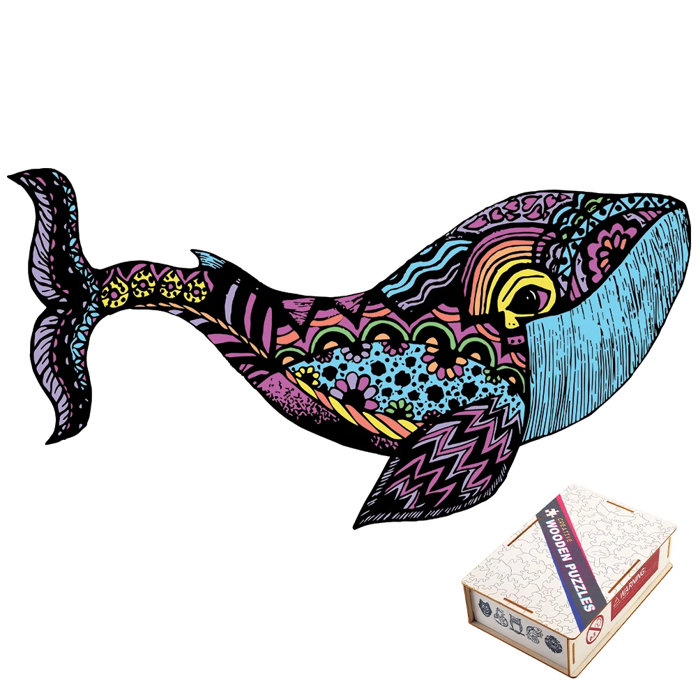 

Creative Animal Wooden Puzzles Fish Wooden Jigsaw Puzzle Wood Jigsaw Puzzle Educational Toys For Kids Adults Games for Children