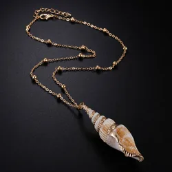 Bohemia Conch Pendant Collier Necklace for Women Girls Natural Shell Necklace Summer Sea Beach Gift Necklaces Cowrie Jewelry