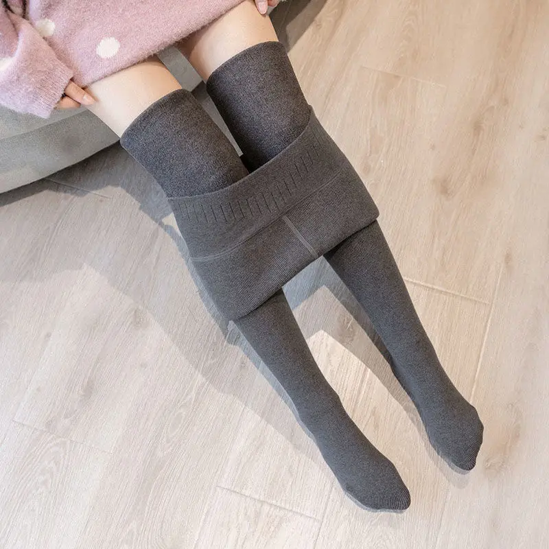 2024 Fall Winter Lamb Cashmere Warm Fur Leggings Pantyhose Women Stretch Thicken Warm Leggings Women Plus Velvet women Trousers