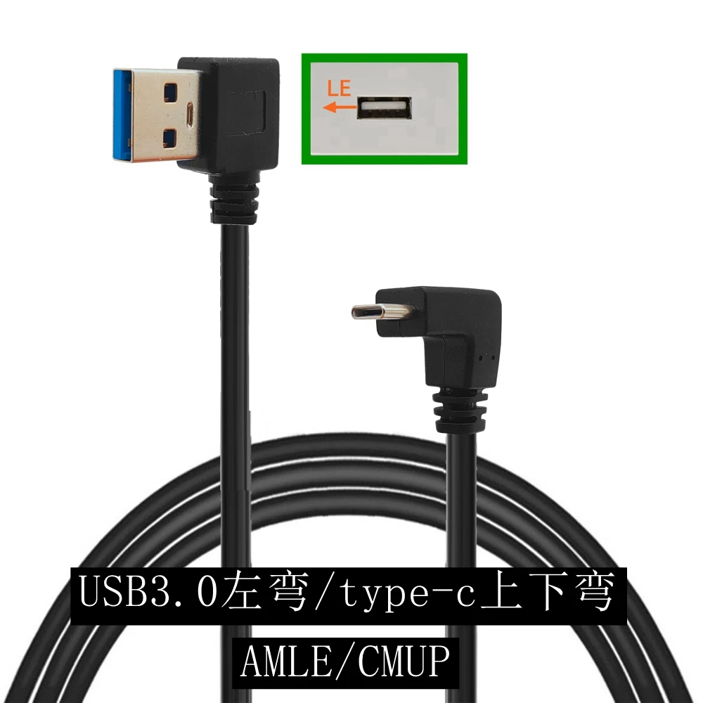 Rechten Winkel USB Typ C-Ladegerät-Kabel Schnellladung 90-Grad-Typ-C-Datenkabel für LG V40 V35 ThinQ V30 Q7 G7 G6 G5 1M