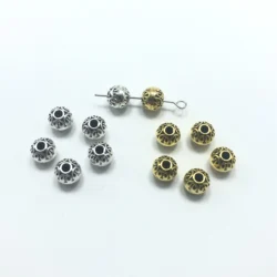 25pcs 7mm popular flower shaped perforated beads DIY hand made bracelet necklace connection accessories