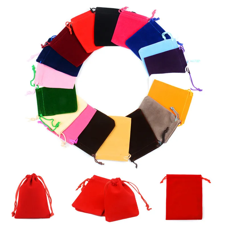 10Pcs 9cm(3.54in) × 7cm(2.76in) Velvet Dice Bags Tarots Cards Deck Storage Bag Mini Drawstring Cloth Pouches For Board Game