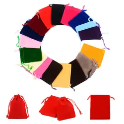 10Pcs 9cm(3.54in) × 7cm(2.76in) Velvet Dice Bags Tarots Cards Deck Storage Bag Mini Drawstring Cloth Pouches For Board Game