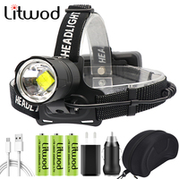 Xhp90.2 Led Zoom Headlamp Headlight Power Bank 3* 18650 Rchargeable Battery 7800mah XHP70.2 Head Lamp Flashlight Torch Litwod