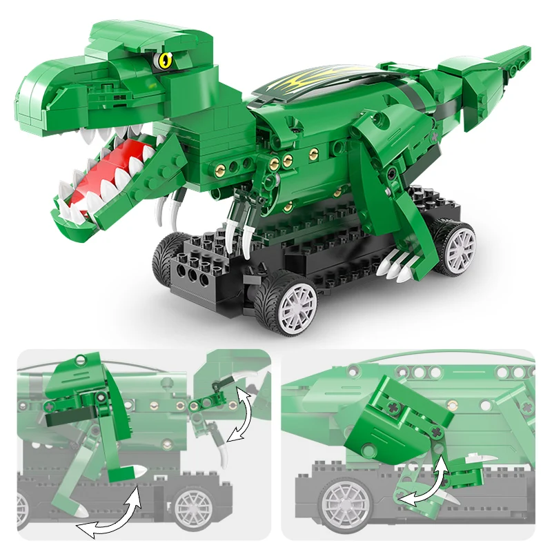 Cada City RC Car Tyrannosaurus Triceratops Bricks Jurassic World Dinosaur Building Blocks Toys For Children Gifts