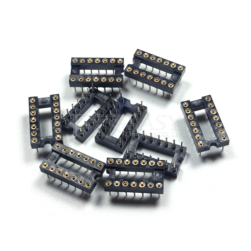 10pcs DIP-14 Round Hole 14 Pins 2.54MM DIP DIP14 IC Sockets 14 PIN 2.54 Adaptor Solder Type IC Connector