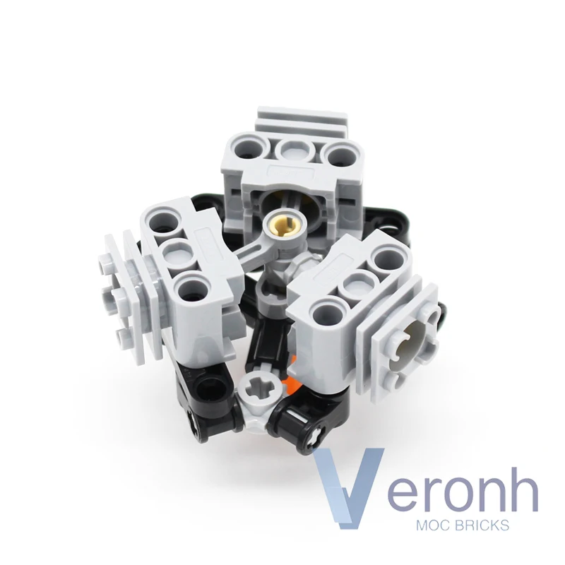 Moc 3 Cilinder Radiale Motor Model Bouwstenen Compatibele Pf Kit 2850 2851 2852 2853 Technische Onderdelen Montage Bakstenen Kind Speelgoed