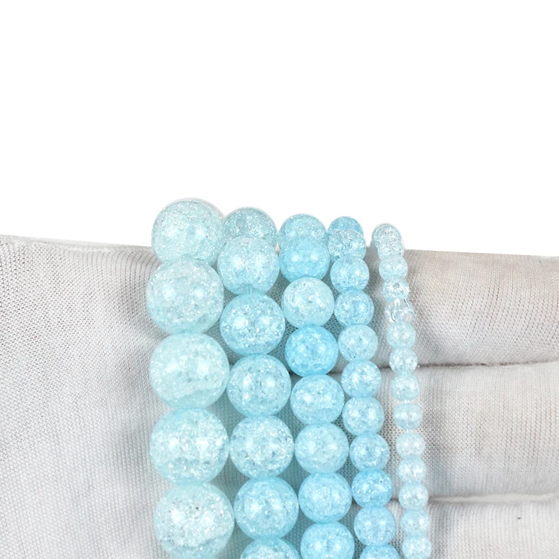 Fctory Price Natural Stone Smooth Blue popcorn crystal Loose Beads 16