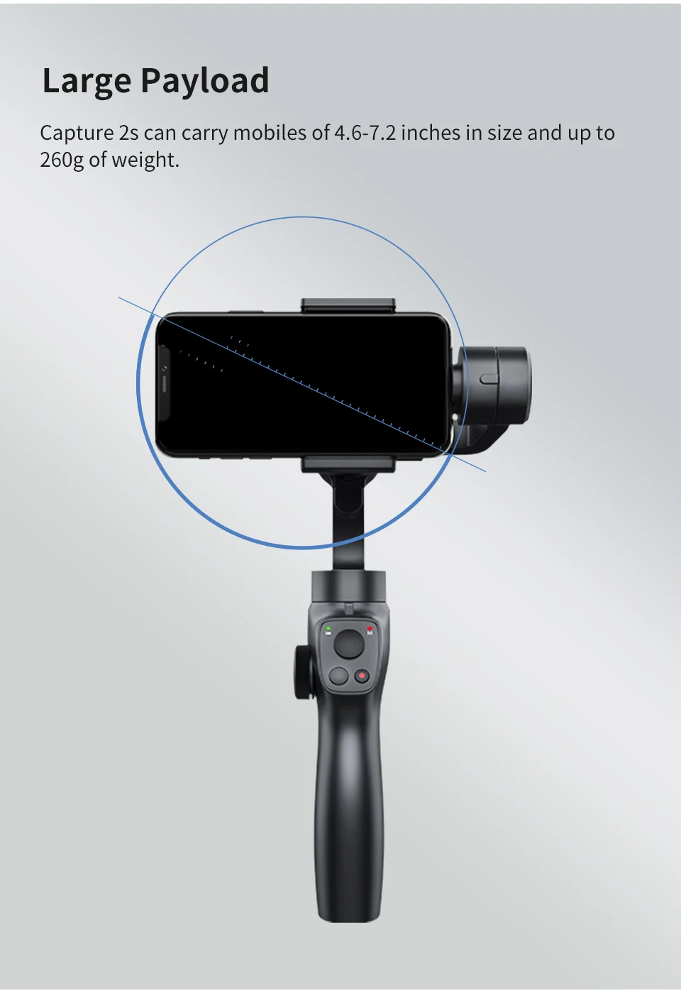 Funsnap Capture 2S 3-Axis Handheld Gimbal Stabilizer Focus Pull & Zoom for Smartphone Camera Video Record Bluetooth Vlog Live