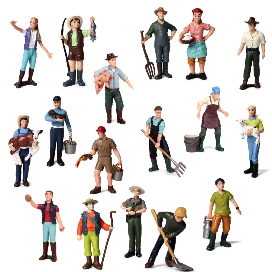 Simulation Farmer People Model Figurines  Farm Theme Action Figures  Playsets Toys for Kids Toddlers Children Preschool Toys