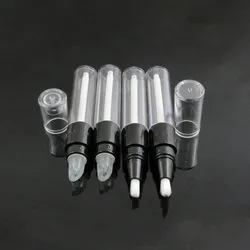 10/30/50pcs 4ml Lip Gloss Tube/Bottle, Empty Round Mini Twist Pen Disposable Plastic Dial Up Pen With Silicon Tip