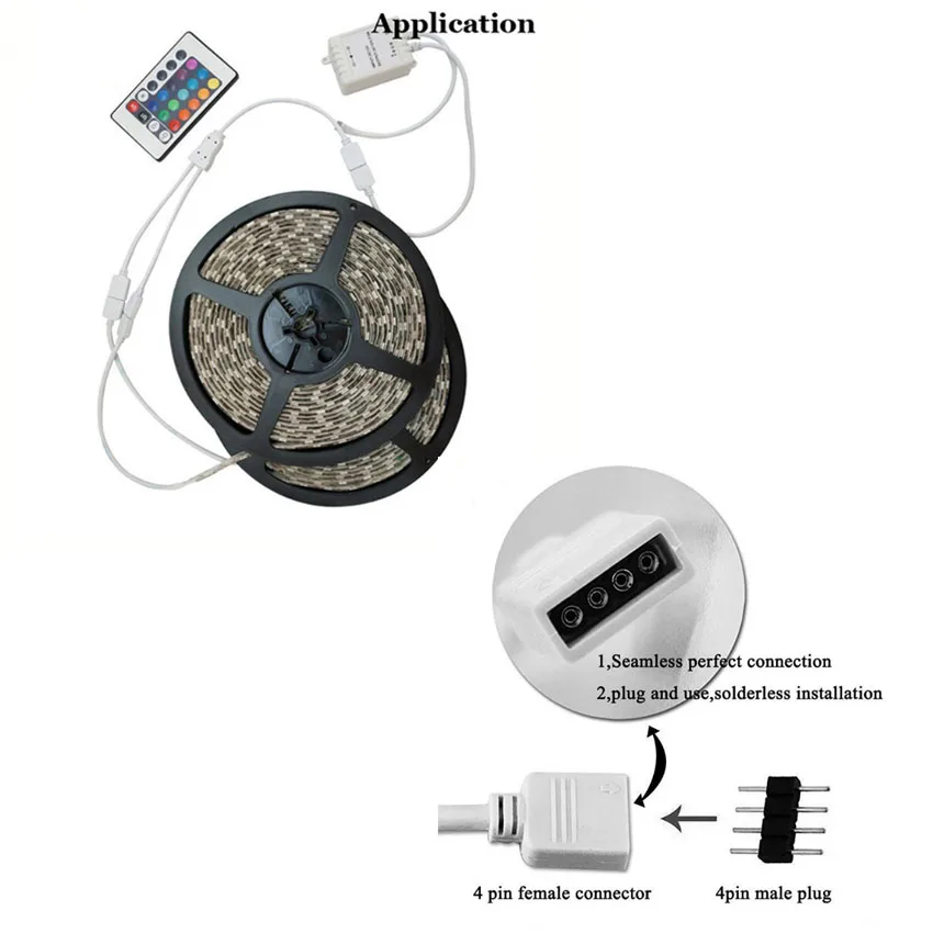 30cm 4PIN RGB Splitter Extension Cable 1 to 2 3 4 Way Y Shape Cord Wire LED Strip Connector For 2835 5050 RGB LED Strip