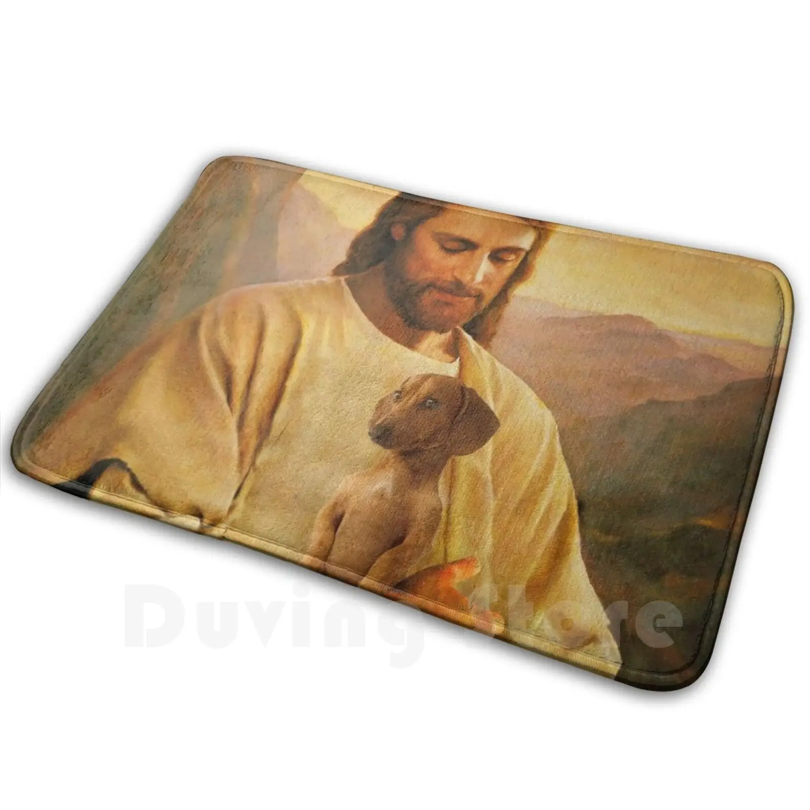 Jesus And The Funny Dachshund Dog Gift Carpet Carpet Dog Lover Animal Lover Dog Humor Dog Quote I Love