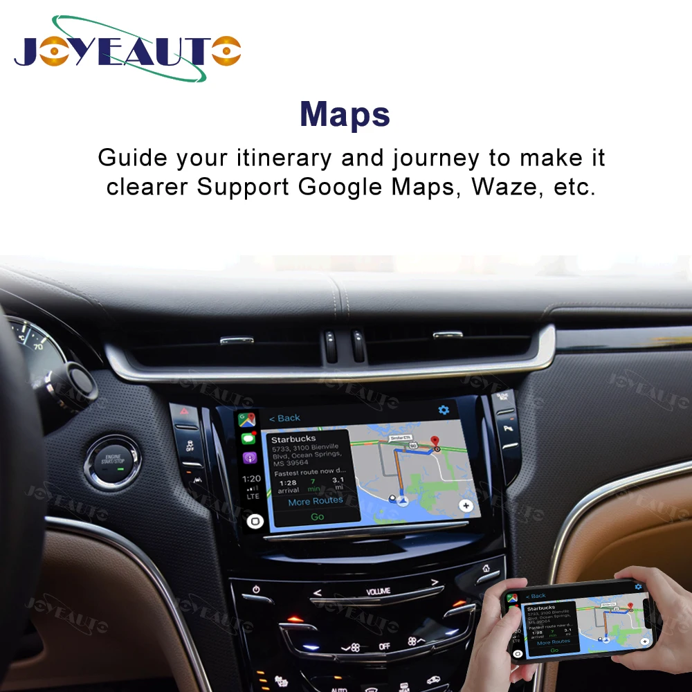 JoyeAuto Latest Apple Map GPS Interface Android Auto CarPlay Module Wireless for Cadillac ATS CTS Escalade SRX XTS XT5 2014-2017