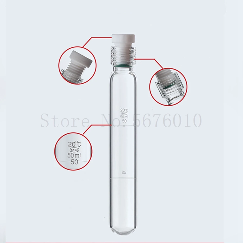 1pcs  Pressure bottle glass screw pressure tube explosion-proof tube seal reaction tube hydrolytic tube 10/35/50/100ml