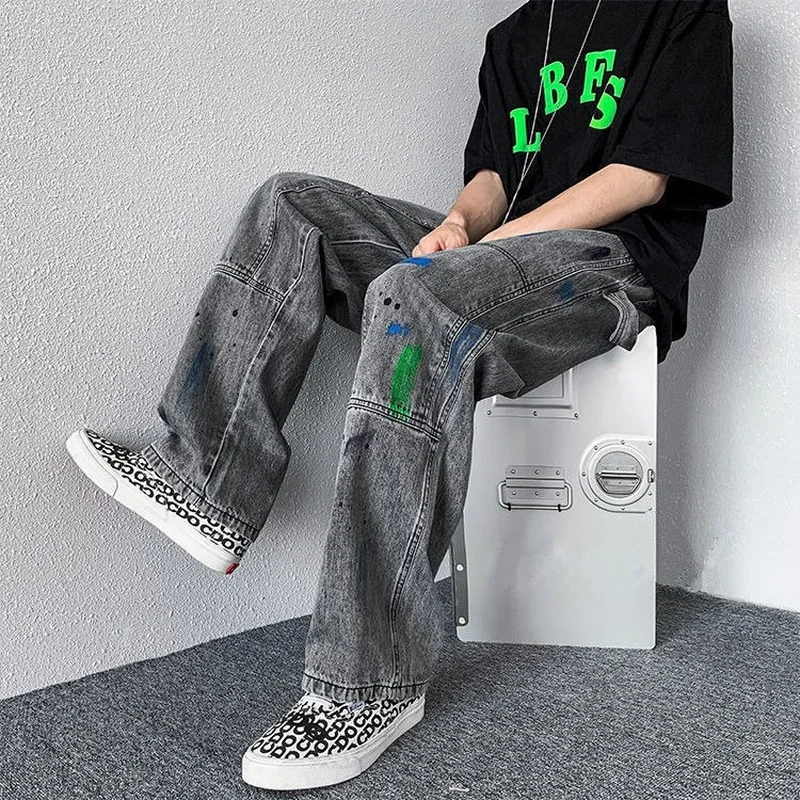

Мужские весенне-осенние широкие брюки Splash Jeans, новые винтажные модные Универсальные повседневные брюки