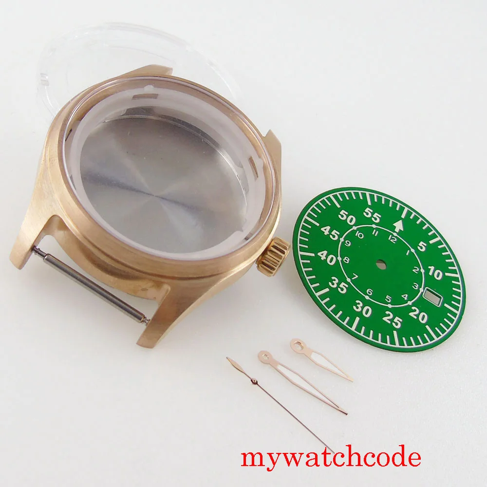 Caja de reloj con movimiento automático, accesorio de cristal de zafiro, resistente al agua hasta 200m, esfera luminosa, piezas de reloj, Cusn8, NH35