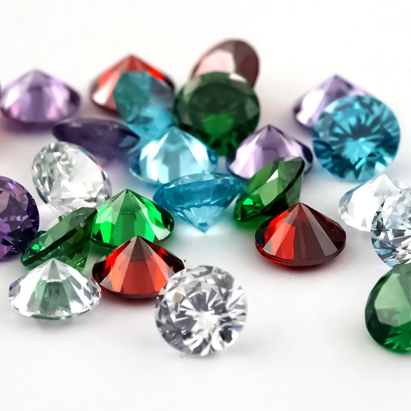 1~12mm 5A Runde Lose Zirkonia-Steine Weiß Granat Amethyst Grün Meerblau Mix 5 Farben CZ Edelsteine für Schmuckherstellung – Detail 21