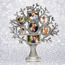 Family Tree with 7 Picture Frames Metal TableTop Photo Frame Decoration Anniversary Mother Father Day Christmas Gifts
