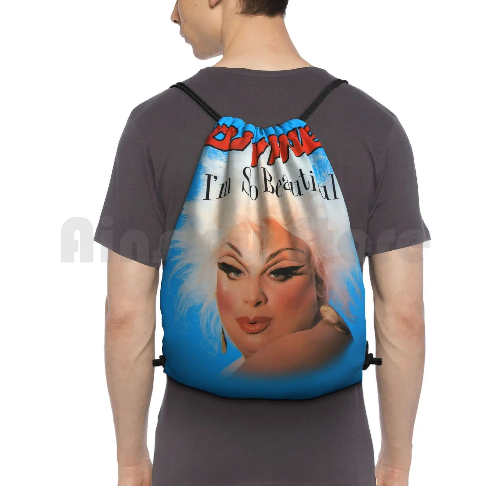 

Divine Im So Beautiful John Waters Backpack Drawstring Bag Riding Climbing Gym Bag Divine John Waters Divine Waters Im So