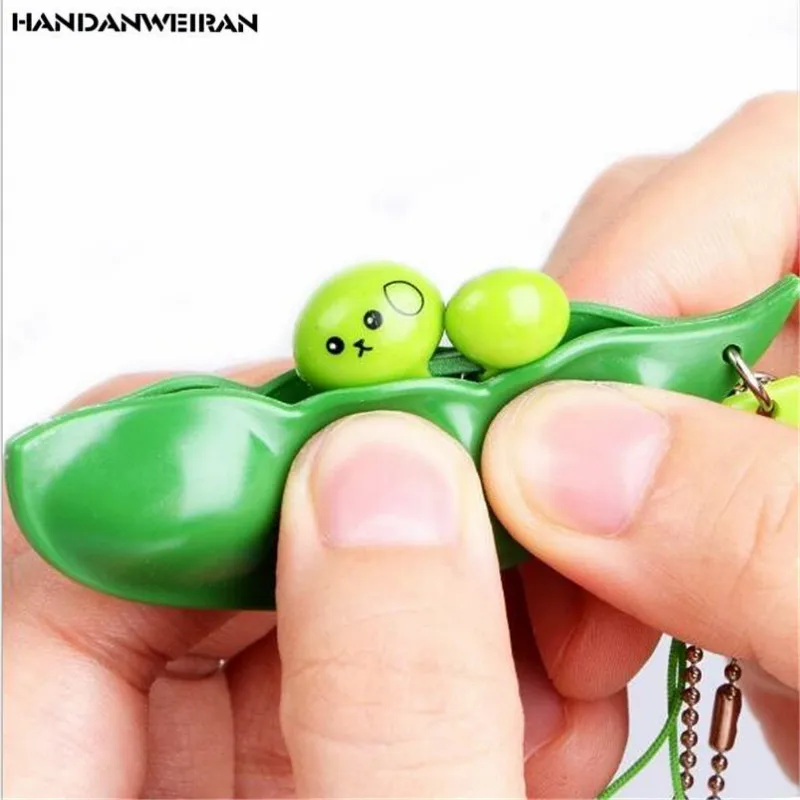 1PCS Fidget Toys Pack Portachiavi Decompression Edamame Toys Squishy Squeeze Peas Beans Keychain Cute Stress Adult Toy Key chain