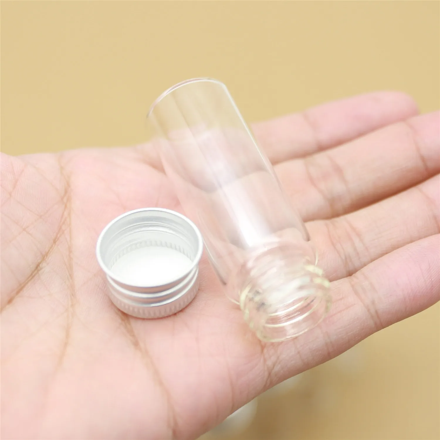 Silver Screw Cap jars 13*22*60mm 12ml Small Glass Bottle Test Tube storage bottles Glass Jars Mini Containers Vial Bottles