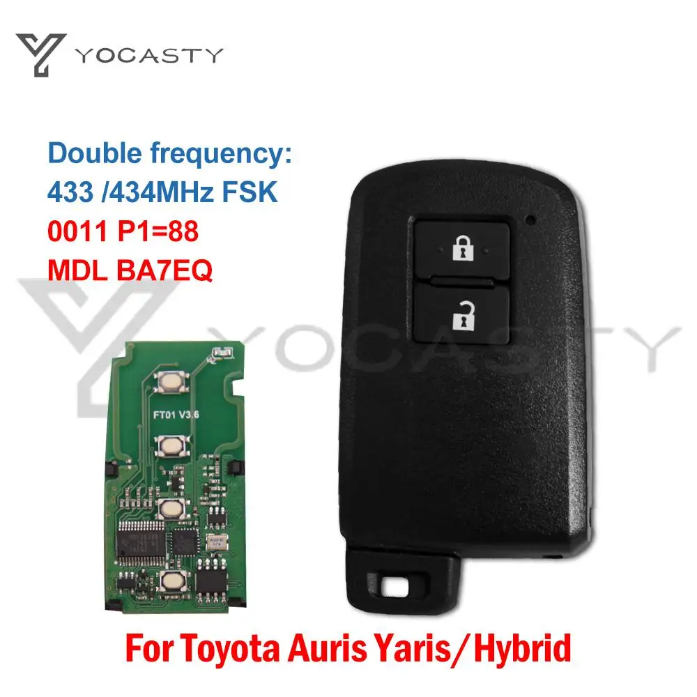 

Гибридный смарт-ключ yocпластика MDL BA7EQ для Toyota Auris Yaris RAV4 2012 2013 2014 2017 0011, БЕСКЛЮЧЕВОЙ Бесконтактный Автомобильный ключ 433/434 МГц