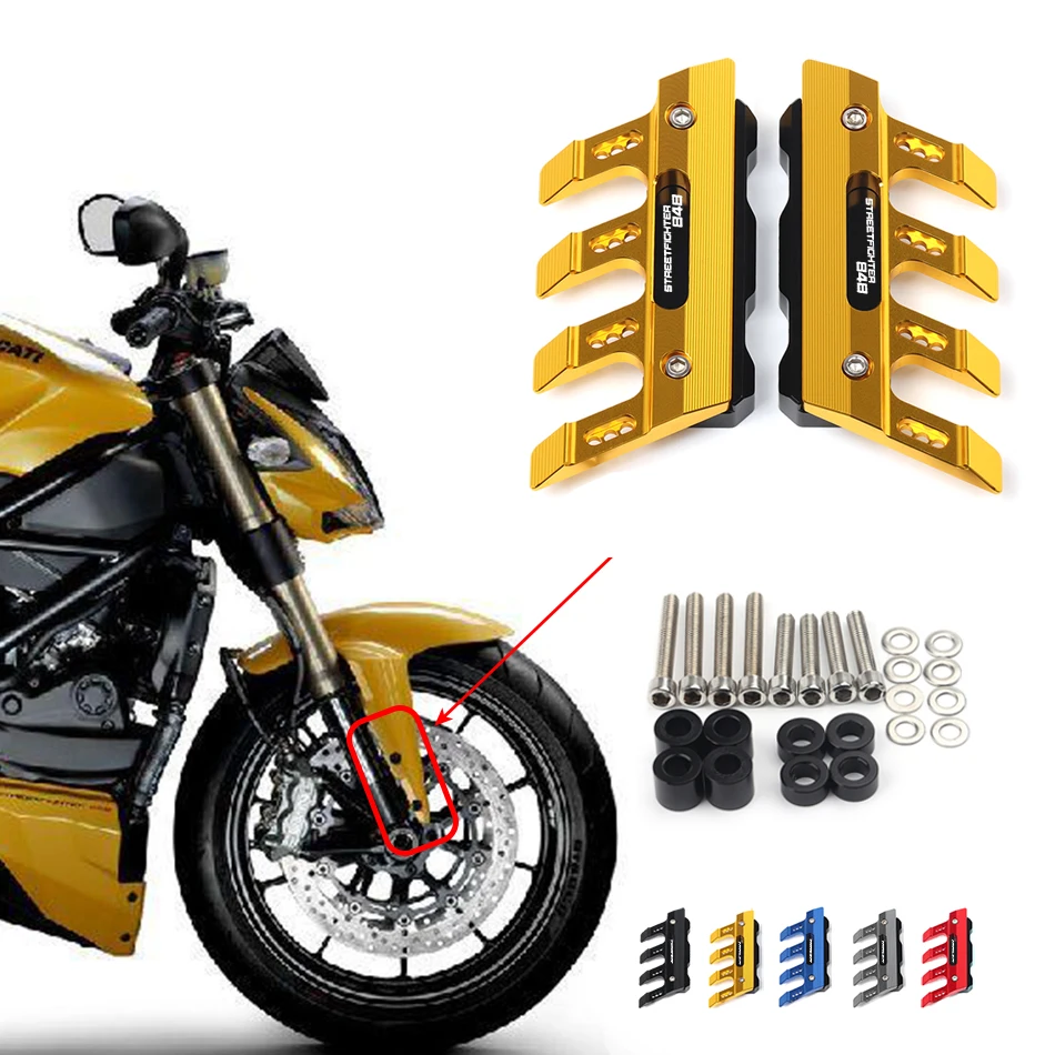 For DUCATI STREETFIGHTER 848 Motorcycle CNC Accessories Mudguard Side Protection Block Front Fender Anti-Fall Slider