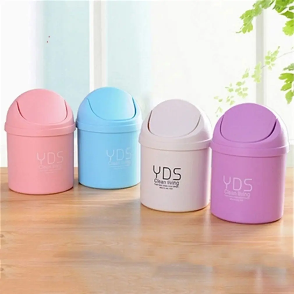 Creative Mini Desktop Trash Can Home Kitchen Desk With Lid Trash Can Living Room Debris Storage Cleaning Bucket