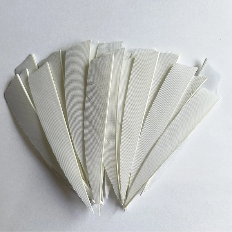 50pcs White Turkey Arrow Archery Feathers Shield Hunting Fletching Archery Accessories Crossbow Fletch Arrow Vanes