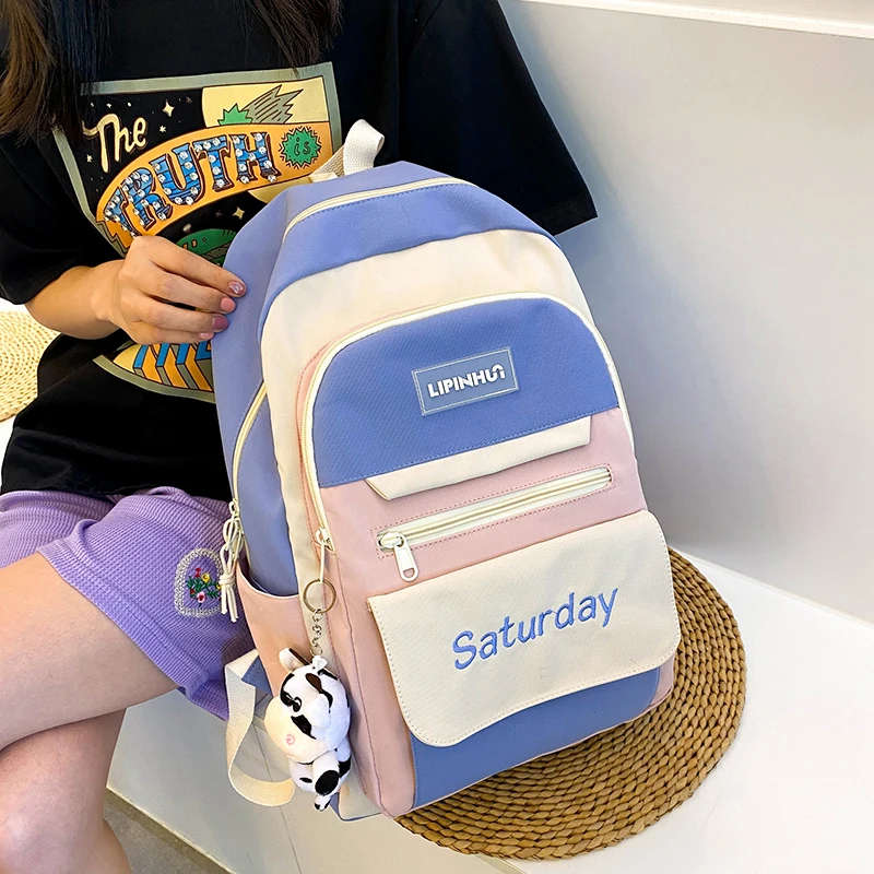 New Fashion Women Backpack Casual Girl College School Bag Waterproof Book Packbags for Teenage Travel Shoulder Bag Boy Rucksack