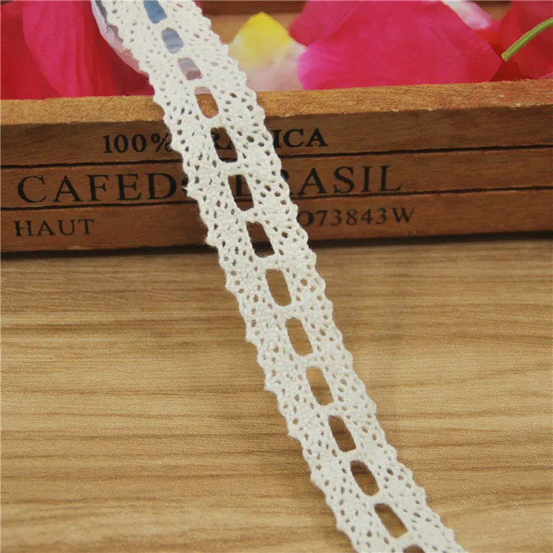 20mm Cotton Lace Trim Ivory Fabric Sewing Accessories Cloth Wedding Dress Decoration Ribbon Craft Supplies 50yards LC101