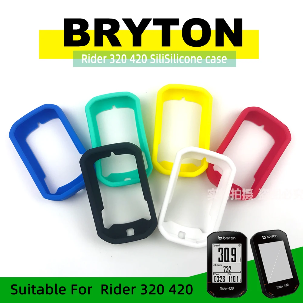 Bryton Rider 420 Rider 320 Case Bike Computer Silicone Cover Cartoon Rubber Protective Case + HD film (For Bryton420) 