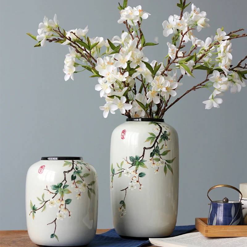 

Tabletop Vase Crafts Figurines Ceramic Home Accessories Decoration Livingroom Desktop Flower Pot Ornaments Wedding Gifts
