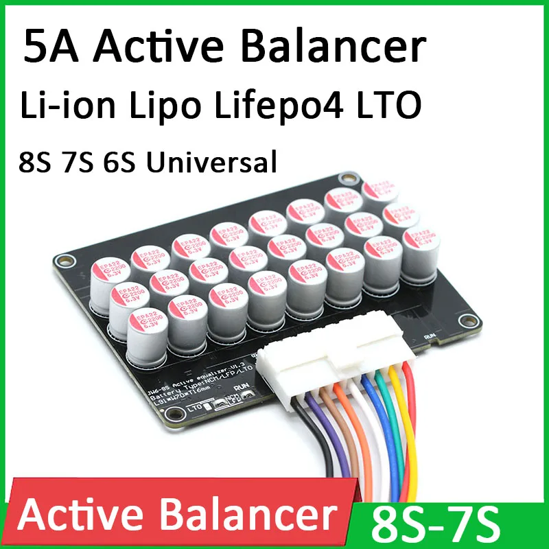 

6S 7S 8S 5A Active Equalizer Balancer Li ion Lipo Polymer Lifepo4 LTO Lithium Battery BMS Energy transfer Balance board CELLS