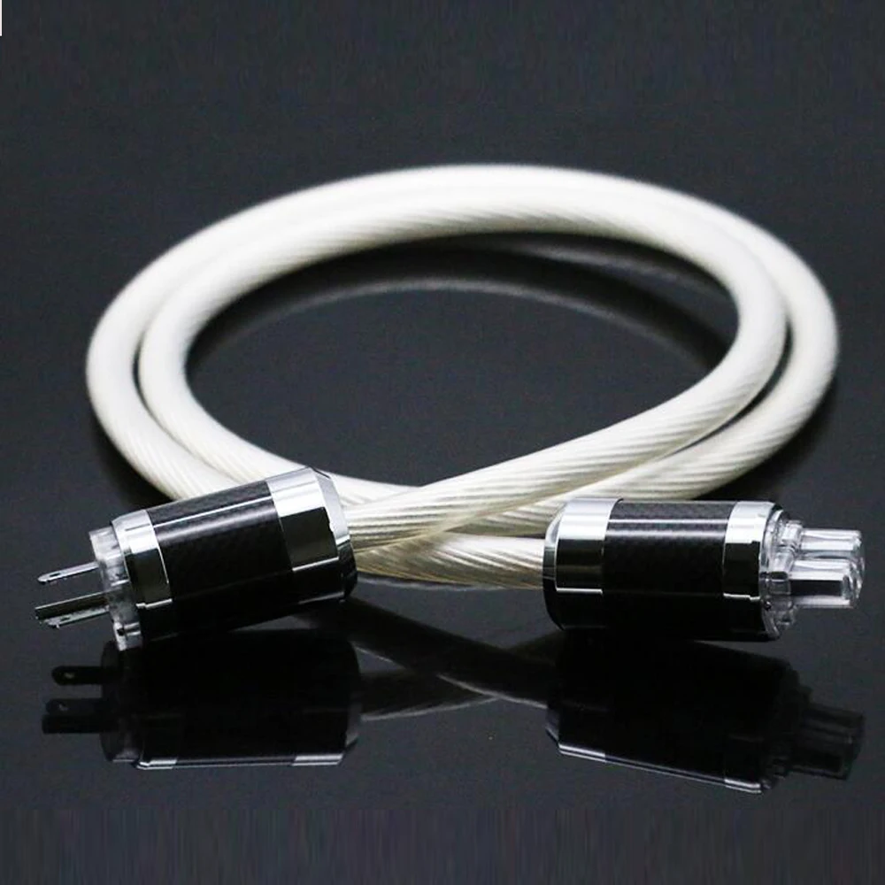 

Hi-End 5NOCC Silver Plated Hifi Audio Power Cable， hifi power cord cable for DVD CD AMP