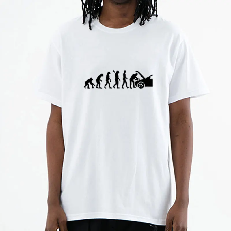 Father's Day Present Funny Birthday Gift O-neck Tops Fashion 100% Cotton Tees Men Evolution Auto Mechaniker Mechanic Car T-shirt