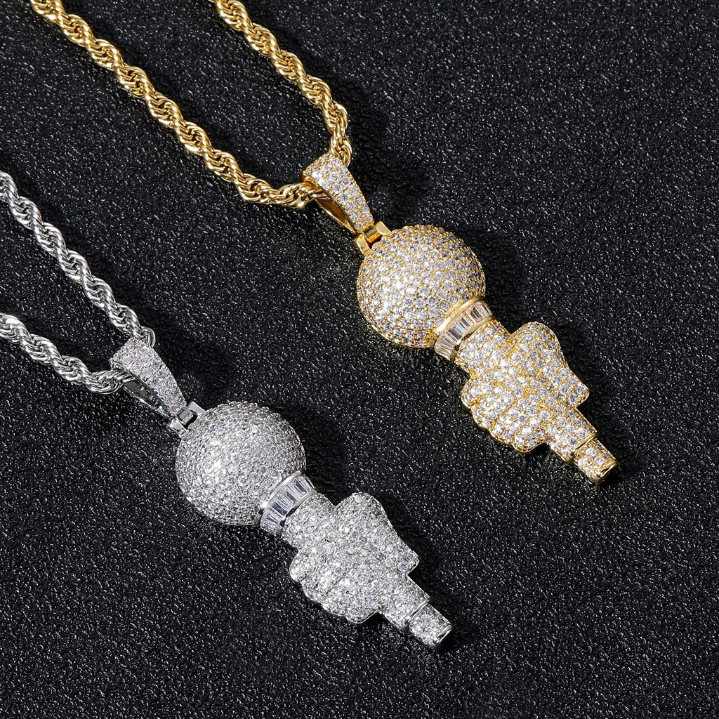 

Anztilam Iced Out Torchbearer Pendant Necklace For Women AAA+ Zircon Stone For Rapper Long Link Rope Chain Choker Drop Ship