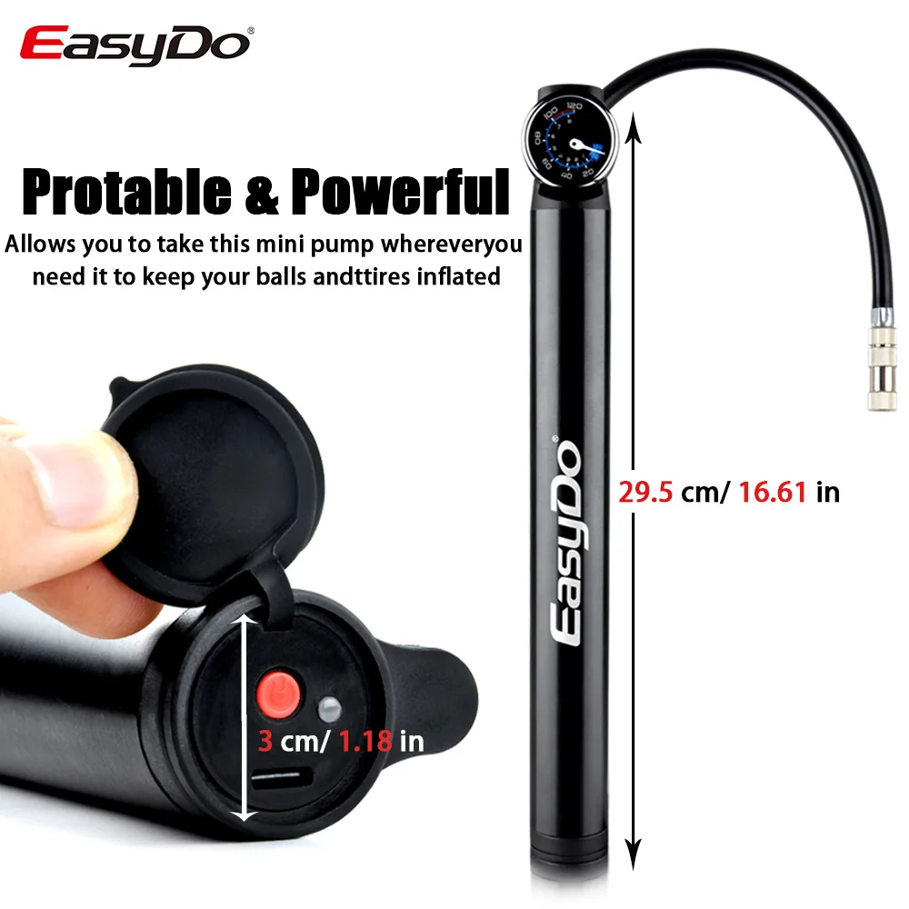 EasyDo Electric Protable Tire Pump High Pressure Bike Mini Inflator CO2 Air Maker Bicycle Accessories Pump for Balls Big Sale