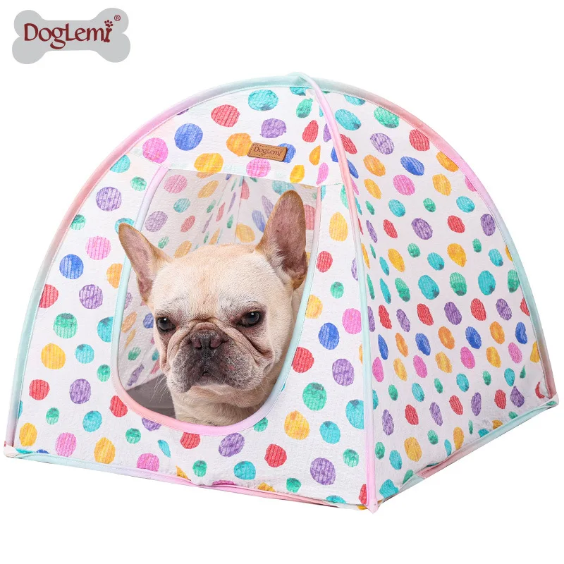 

Dolemi pet rainbow wave dot tent breathable skin-friendly cat litter kennel foldable storage pet sleeping sleeping pad outdoor k