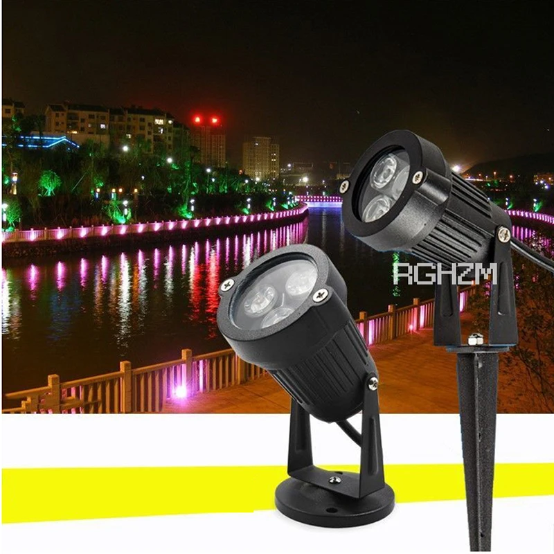 4 stücke Garten Lichter Outdoor LED Rasen Lampe 220V 110V 12V 3W 9W Landschaft Spike birne Water IP65 Pathway Garten Hof Scheinwerfer